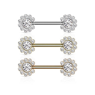 Téton Fleur Zircone Enfoncer