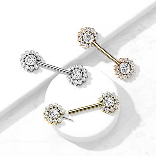 Téton Fleur Zircone Enfoncer