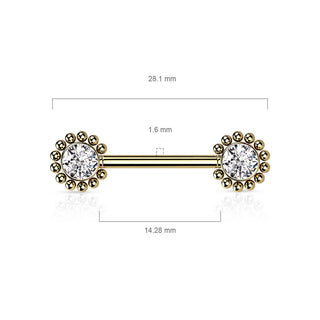 Téton Fleur Zircone Enfoncer