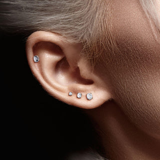 Labret Zircone Serti Clos Argent Enfoncer