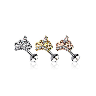 Labret Couronne Zircone Enfoncer