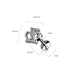 Labret Couronne Zircone Enfoncer