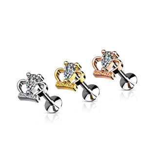 Labret Couronne Zircone Enfoncer