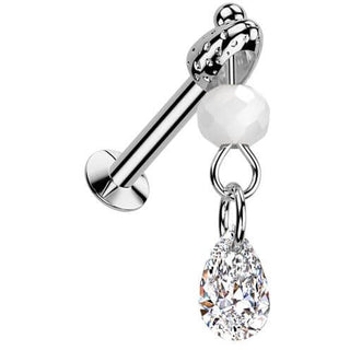 Labret larme zircone perle de verre pendante Enfoncer
