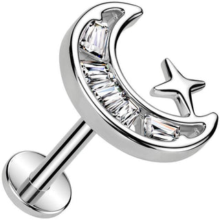 Labret étoile lunaire zircone Enfoncer