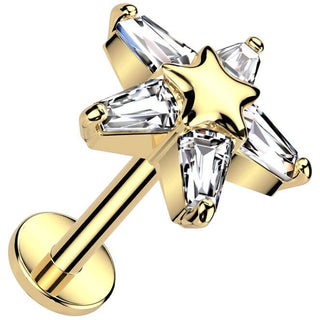 Labret étoile zircone Enfoncer