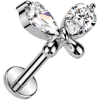 Labret papillon zircone Enfoncer