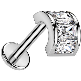 Labret fer à cheval zircone Enfoncer
