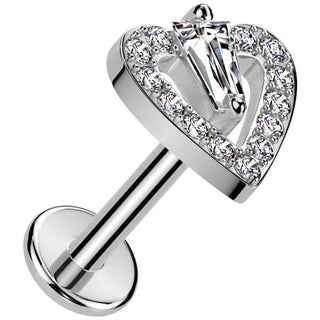 Labret cœur zircone Enfoncer