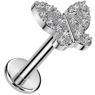 Labret papillon zircone Enfoncer