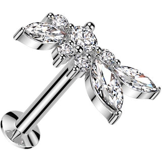 Labret feuilles abstraites zircone convexe Enfoncer