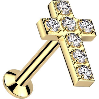 Labret zircone croisée Enfoncer