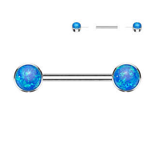 Titane Téton Opale Plate Argent Enfoncer