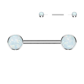 Titane Téton Opale Plate Argent Enfoncer