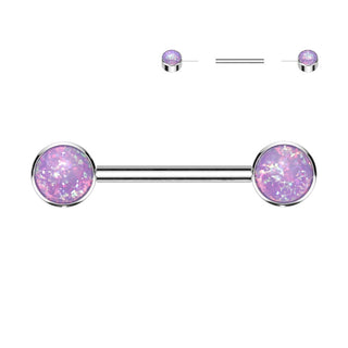 Titane Téton Opale Plate Argent Enfoncer