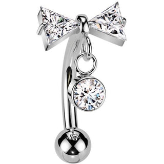 Titane Barre Courbée arc zircone pendentif Enfoncer