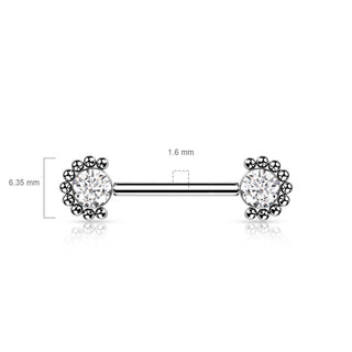 Titane Téton Zircone Opale Argent Enfoncer