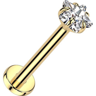 Titane Labret étoile zircone Enfoncer