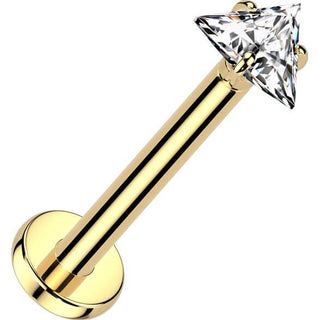 Titane Labret triangle zircone Enfoncer