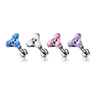 Titane Labret Triangle Opale Argent Enfoncer