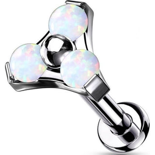 Titane Labret Triangle Opale Argent Enfoncer