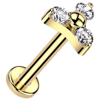 Titane Labret Trinity zircone Enfoncer