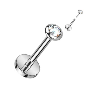 Titane Labret Zircone Opale Enfoncer