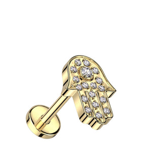 Titane Labret Hamsa Zircone Enfoncer