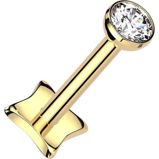 Titane Labret Zircone Serti Clos Enfoncer