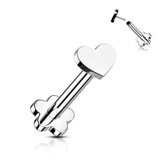 Titane Labret Cœur Base Fleur Enfoncer