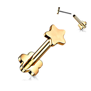 Titane Labret Étoile Base Fleur Enfoncer