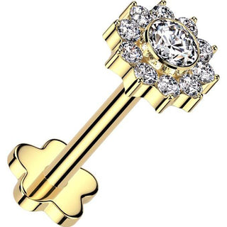 Titane Labret fleur zircone Enfoncer