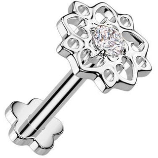 Titane Labret fleur zircone Enfoncer