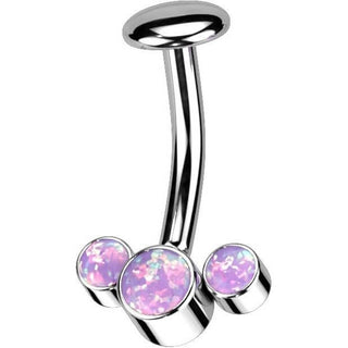 Titane Piercing Nombril 3 Opales Argent Enfoncer