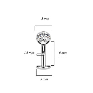 Titane Piercing Nombril Hémisphère Zircone Enfoncer
