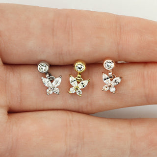 Barre Pendentif Papillon Zircone
