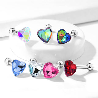 Barre Zircone Coeur Argent