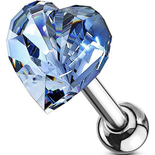 Barre Zircone Coeur Argent