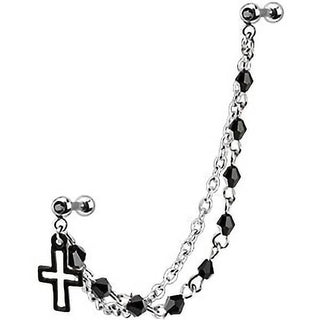 Barre Chaine Croix Argent