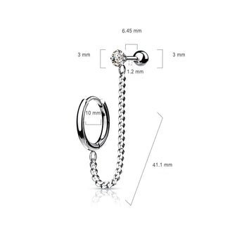 Barre Chaine Zircone Cliqueur