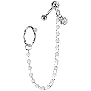 Pack Économique zircone barbell perle chaîne cerceau
