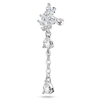 Barre Pendentif Feuille Zircone