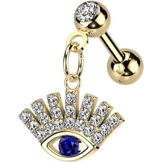 Barre Pendentif Oeil Chanceux Zircone Or Argent