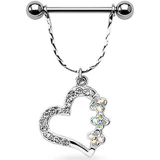 Téton Pendentif Cœur Zircone Argent