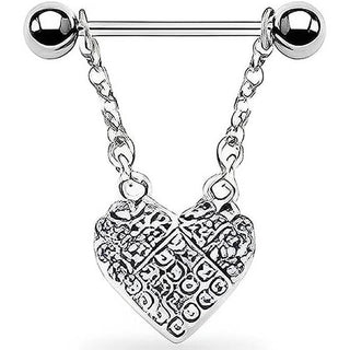 Téton Pendentif Cœur Zircone Argent