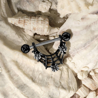 Téton Pendentif Toile d´Araignée Noir