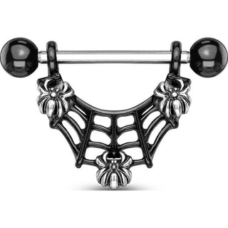 Téton Pendentif Toile d´Araignée Noir
