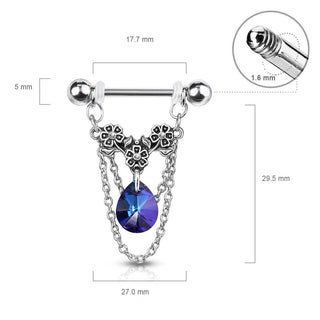 Téton Pendentif Chaines Zircone
