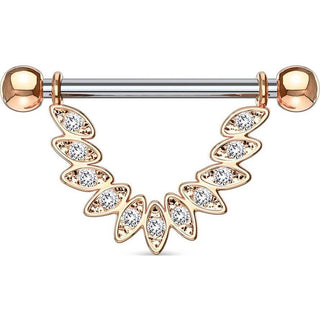 Téton Feuilles Pendantes Zircone