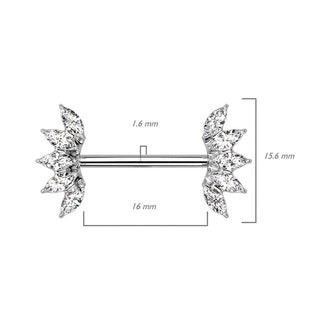 Téton 5 Marquises Zircones Cubique Argent